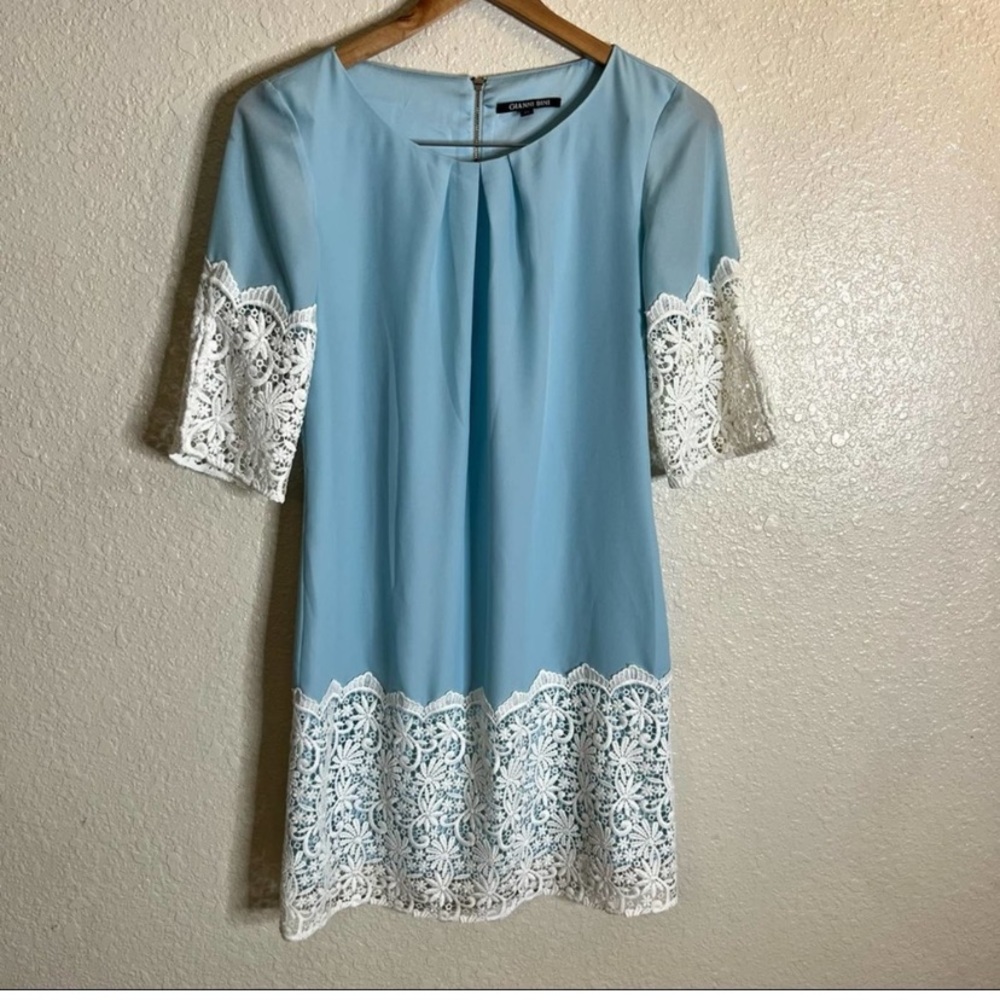 Gianni Bini Light Blue Crotchet Dress